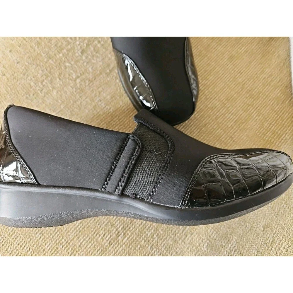 Clarks Collection Gael Rex Black Croc Print Loafer Shoes Sz 9
